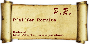 Pfeiffer Rozvita névjegykártya